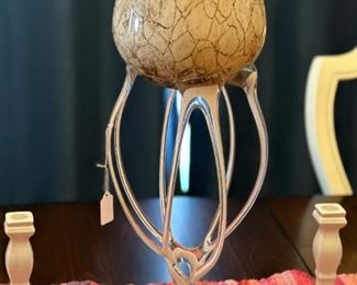 Makora Krosno Jellyfish Pedestal Art Glass Vase