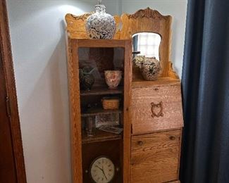 Antique Secretary with Display Cabinet