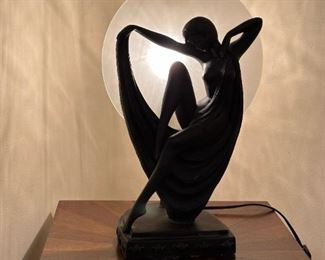 Art Deco Style Nude Figural Table Lamp