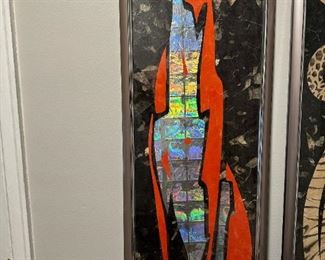 Original Mixed Media Collage "Canine" by KATHY LIPPOLD 