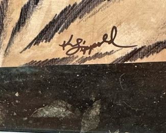 Original Mixed Media Collage "Feline" by KATHY LIPPOLD 