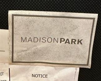 MADISON PARK Sheldon Blue Modern Armless Faux-Leather Accent Chair