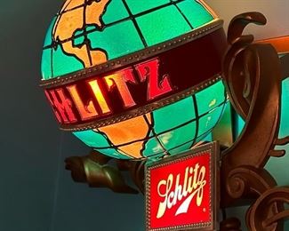 1970's SCHLITZ Beer Globe Light Up Sign - 22" x 48" 