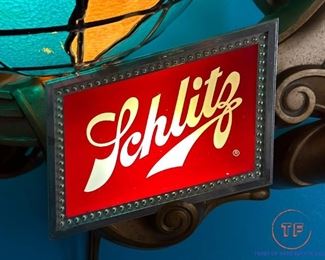 1970's SCHLITZ Beer Globe Light Up Sign - 22" x 48" 