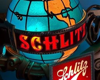 1970's SCHLITZ Beer Globe Light Up Sign - 22" x 48" 