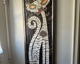 Original "Feline" Mixed Media Collage by KATHY LIPPOLD