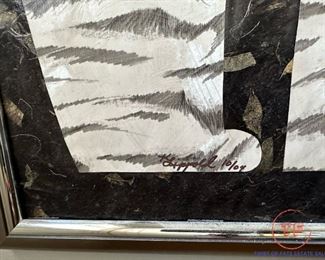 Original "Feline" Mixed Media Collage by KATHY LIPPOLD