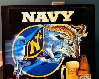 Vintage BUDWEISTER Salutes NAVY Light up Sign