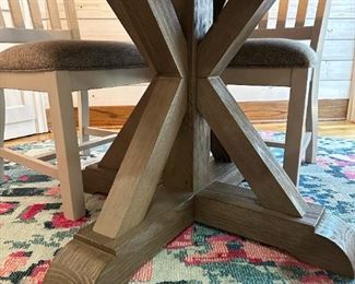Round Barnwood Style Dinette Table Set