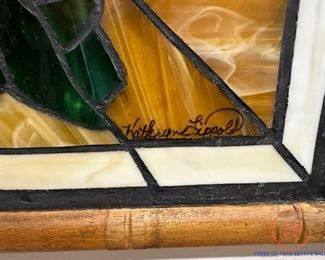 Wood Framed Stained Glass Butterfly Art by KATHY LIPPOLD