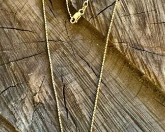 14KT GOLD Necklace with Aqua Marine Tear Drop Pendant