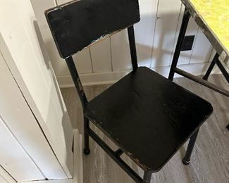 Vintage Industrial Style Table and Chair Set with Mosaic Formica Top