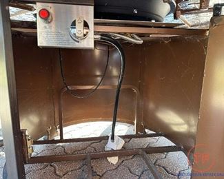 Cast Aluminum Patio Set with Fire Pit Table - Swivel Rocker Chairs