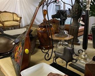 Nice home decor, pottery, music instruments etc. 
