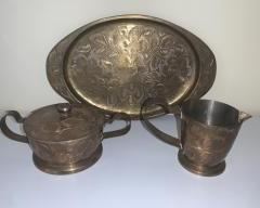 Brass Sugar Creamer Set