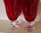 Lenox Holiday Gems Red Clear Glasses
