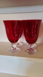 Lenox Holiday Gems Red Clear Glasses