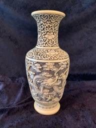 White Chinese Cinnabar Vase