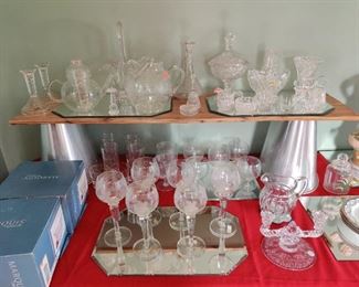 Assorted vintage glassware Rumania, Heisey, depression era