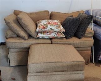 love seat and hassock-most furniture moved to the garage to make your job easier