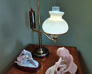 Vintage lamp and Ballet statuary