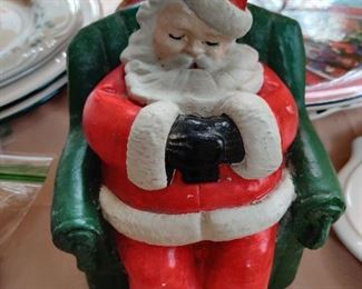 VINTAGE CHALKWARE SLEEPING SANTA