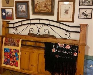 King size bed frame and box spring set