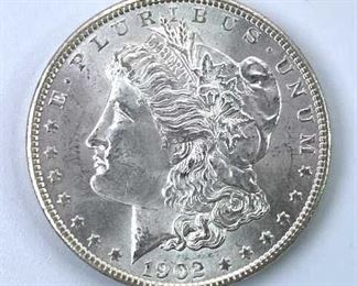 1902-O Morgan Silver Dollar, Hi-Grade UNC