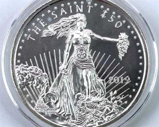2019 Zombucks Silver 1oz $50 'The Saint' Scarce