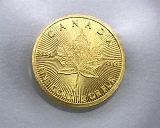 1g Gold 2021 Maple Leaf, Canada .9999