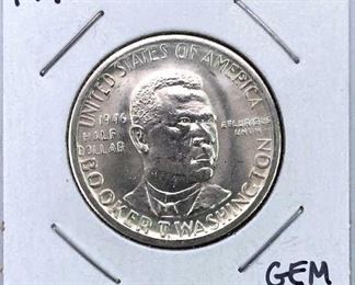 1946-S Booker T. Washington Half, GEM BU Luster