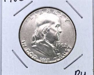 1952 Franklin Silver Half Dollar, Nice BU