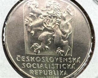 1970 Czechoslovakia Silver 25 Korun, UNC Liberatio
