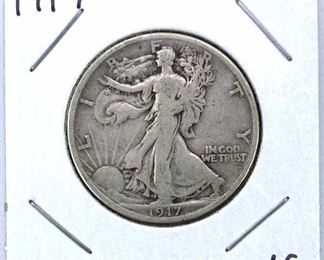 1917 Walking Liberty Silver Half Dollar, VG