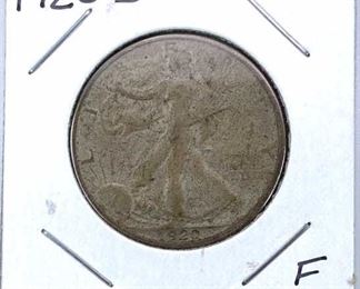1920-D Walking Liberty Silver Half Dollar, F