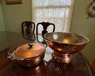 Copper pot and colander