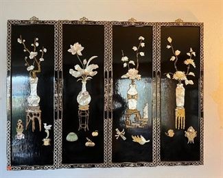 Chinese style furniture set (coffee table, side tables and wall art)