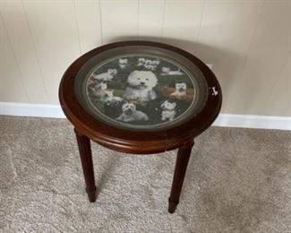 Westie table by Danbury Mint, optional inset included