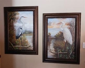 Waterfowl herons paintings