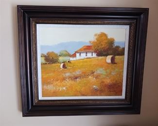 Farm scene oil painting