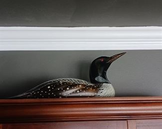 Big Sky hand-painted and carved duck decoy signed by the artist