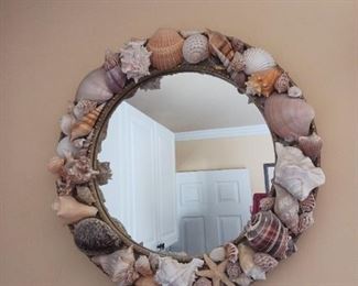 Seashell framed mirror