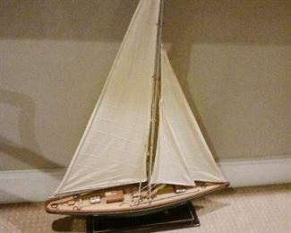 Wood carving Pond sailboat model