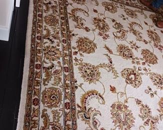 Gold and white area rug large