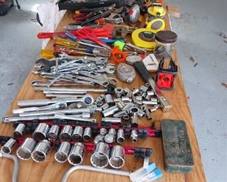 Nice selection of hand tools Craftsman socket sets wrenches Etc