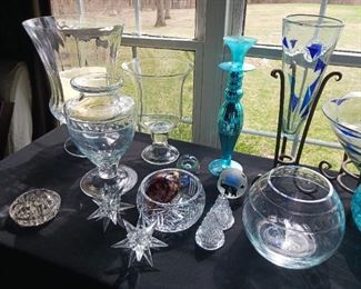 Nice selection of crystal vases