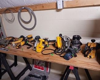 Power tools corded and not corded battery operated Sanders saws and grinders