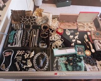 Costume jewelry including Tiffany Sterling Picasso brooches
