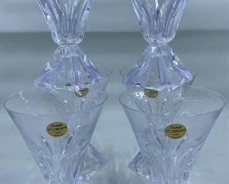 J G Durand Faceted Crystal Parfait Glasses
