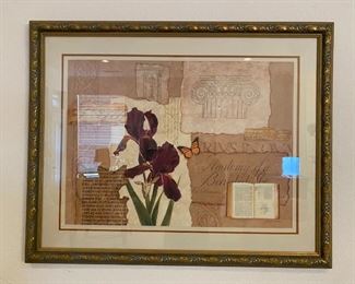 Extra Large Iris and Monarch Butterfly Architectural Framed Print